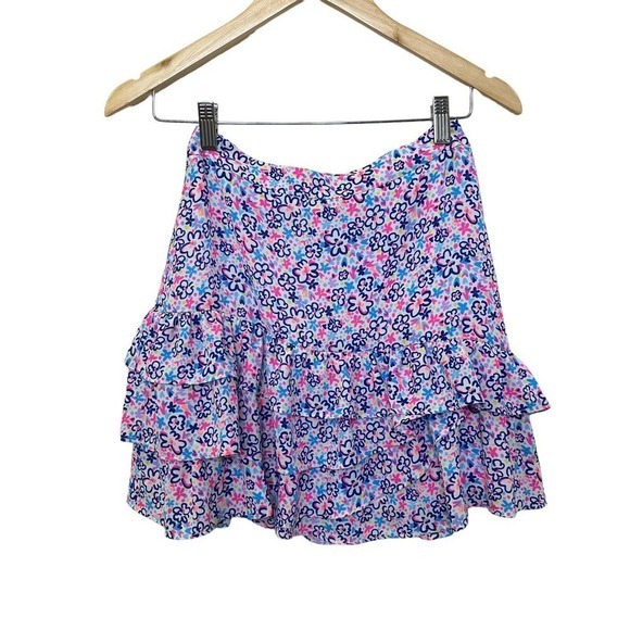 Lilly Pulitzer New Tilly Tiered Ruffle Skirt Multi Fun Sun Repeat Ditsy Skirt 00 - Picture 12 of 12
